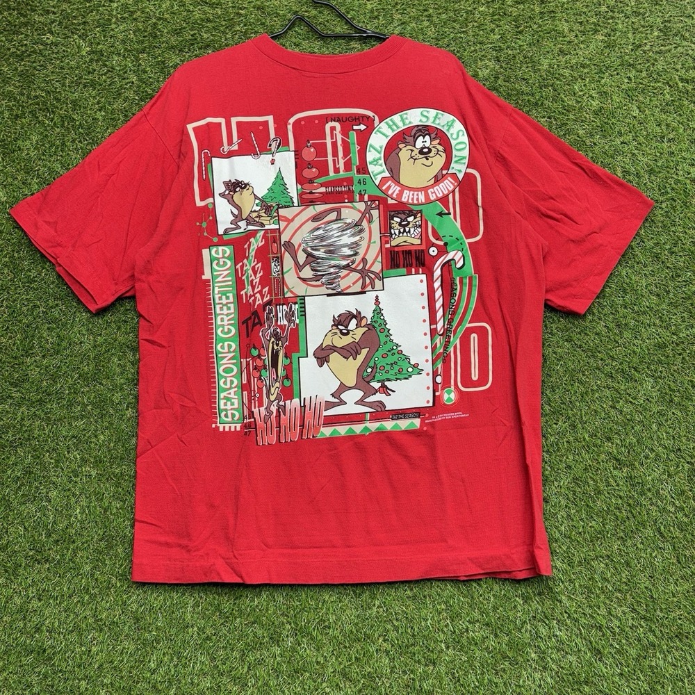 Looney Tunes Tasmanian Devil Christmas Shirt Mens XL Taz The Season 90s Holidays